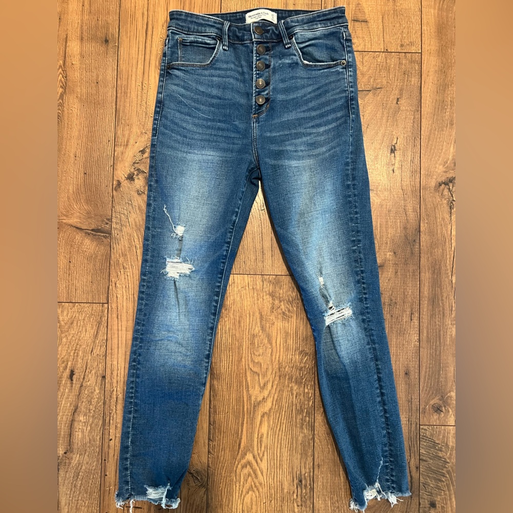 Abercrombie & Fitch Women's Skinny Jeans - Dark Blue